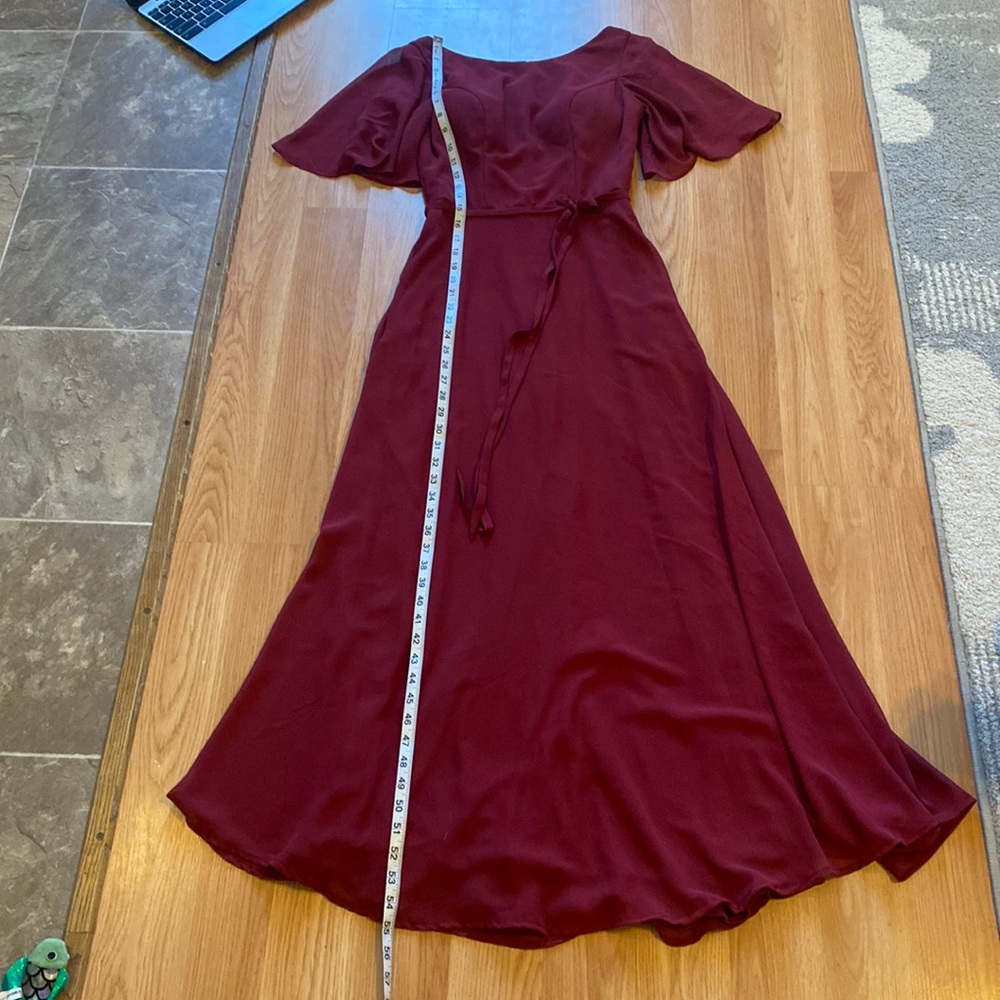 Burgundy A-line Formal Dress